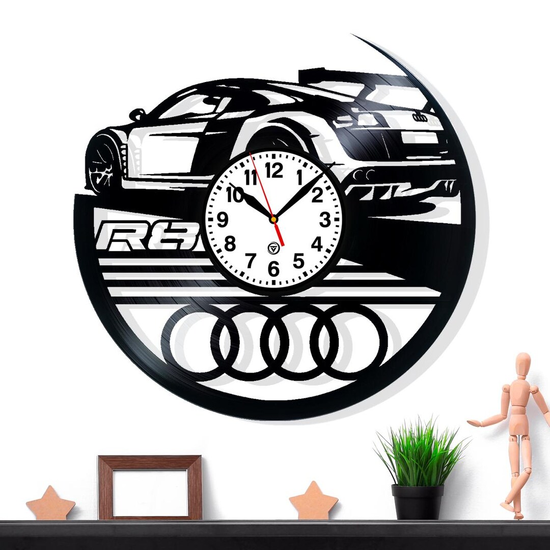 Vinyl Record Wall Clock · Sports Car Inspired Design · Handmade Silent ...
