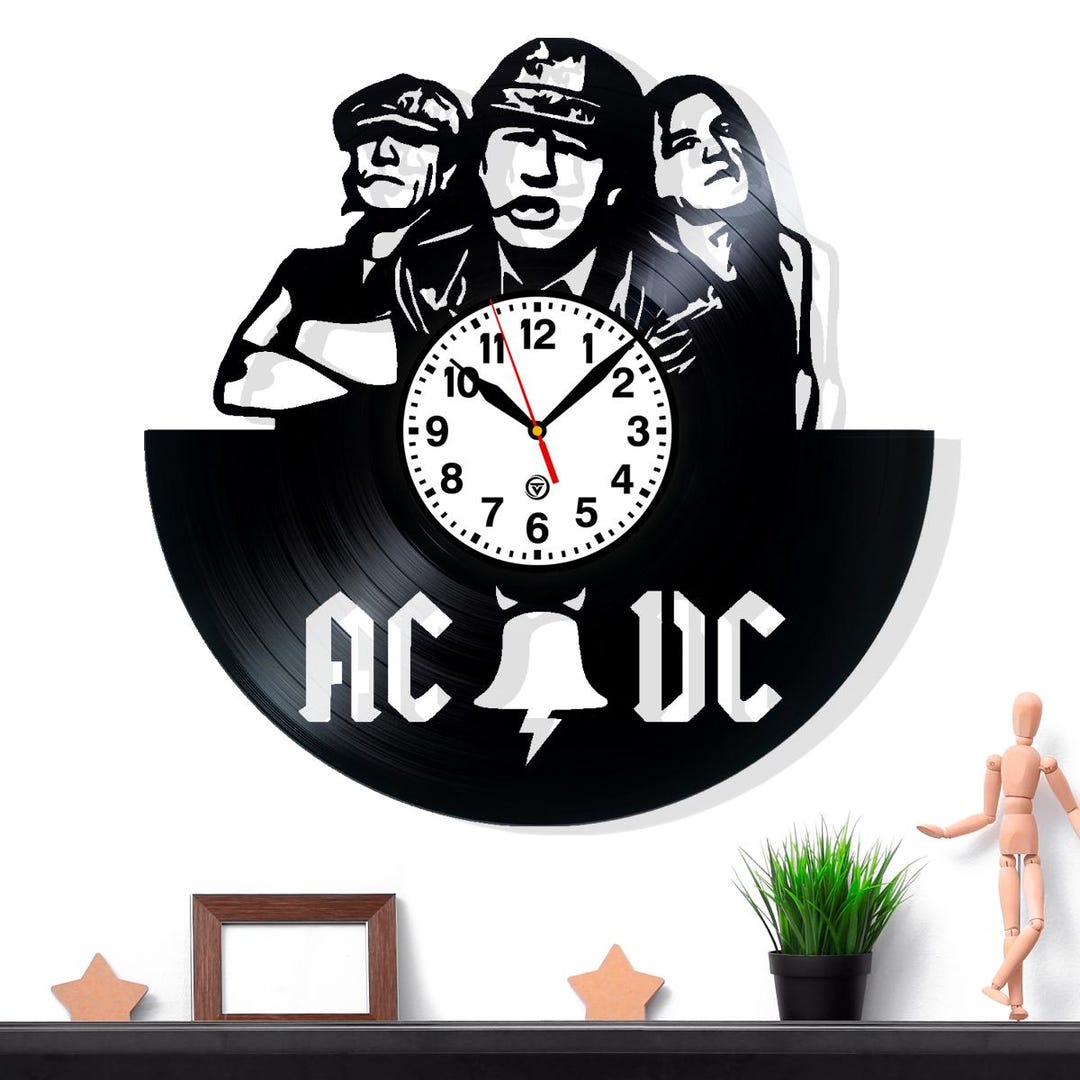 Retro Vinyl Wall Clock · Electric Rock Inspired Decor · Handmade Record ...