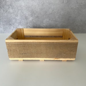 Pusty kosz na prezenty z drewnianej skrzynki DIY - zestaw upominkowy na ślub, parapetówkę, rocznicę, dzień matki, 30x15x11cm