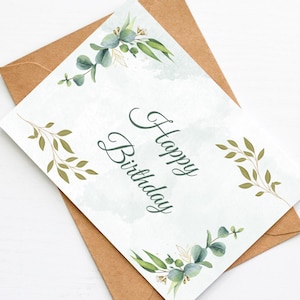 Illustrierte Postkarte, personalisierte Grußkarte, handgemachte Grußkarte, alles Gute zum Geburtstagkarte, Geburtstagsgeschenk, personalisierte Geburtstagskarte