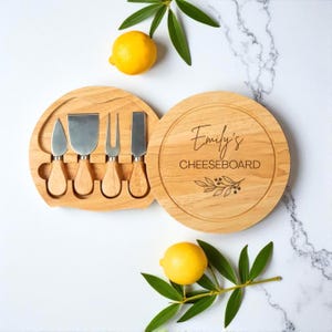 Personalised Birthday Gift, Engraved Cheese Board Set, Gift for Wedding, Couples, New Home and Anniversary Gift