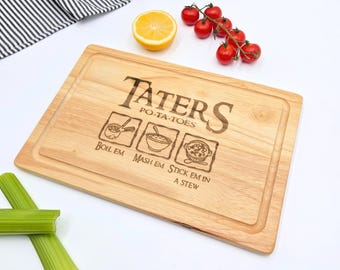 Tabla de cortar personalizada inspirada en películas: regalo divertido para la cocina o para una mudanza.