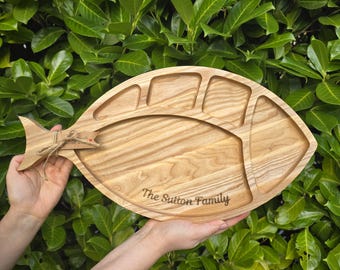 Personalised Fish Serving Board: Engraved Wooden Charcuterie Platter