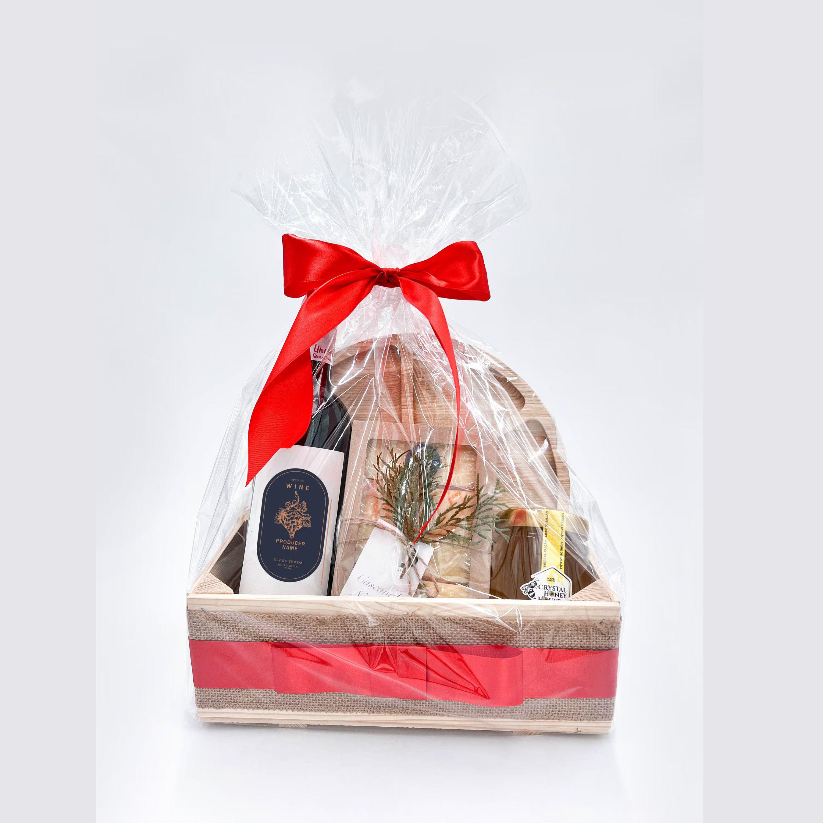 Empty Wooden Gift Crate: DIY Hamper Kit With Red Ribbon - Etsy