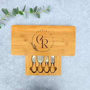 Large Personalised Cheese Board Set, Wedding Gift, Gift for Couples, New Home and Anniversary Gift, Birthday Gift