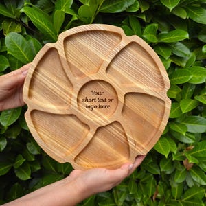 Tagliere di salumi con fiori personalizzato: vassoio da portata in legno, tagliere Picky Bits, tagliere di formaggi natalizi