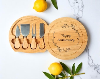Conjunto de tábua de queijos personalizada: presente gravado para casais