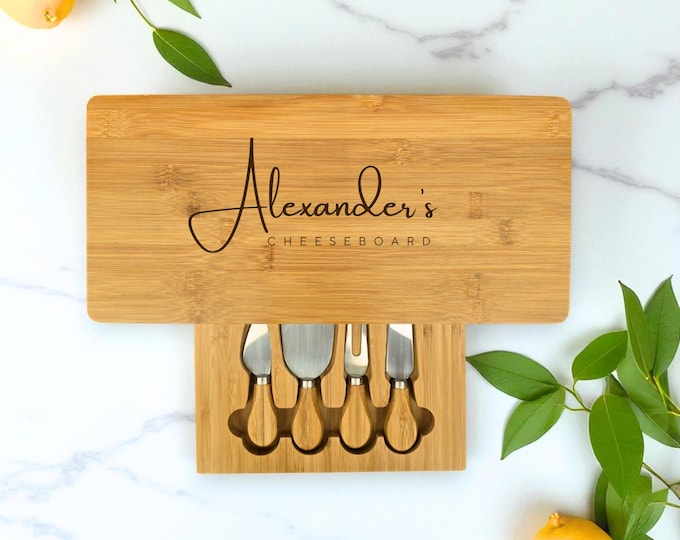 Personalised Cheese Board Set, Birthday, Wedding, Couples, New Home, Anniversary Gift