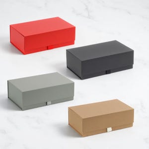 Boîte cadeau magnétique avec couvercle, Boîte cadeau d'anniversaire, Boîte cadeau d'anniversaire, Boîte cadeau profonde avec ruban, Boîte cadeau de mariage, Emballé à plat