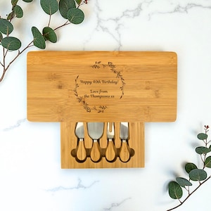 Large Personalised Cheese Board Set, Wedding Gift, Gift for Couples, New Home and Anniversary Gift, Birthday Gift