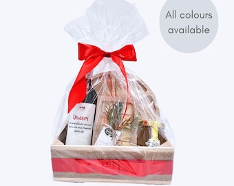 Handmade Wooden Crate: DIY Gift Hamper Kit (30x15x11 cm)