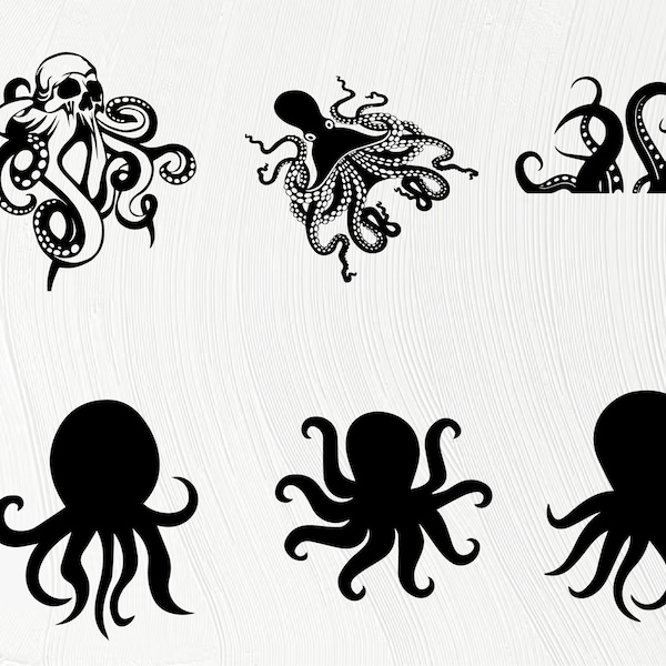 Octopus Svg Bundle, Kraken SVG, Octopus Clipart, Octopus Legs Svg, Tentacle border, sea monster, Octopus Cut Files For Cricut, Silhouette