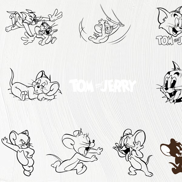 Tom Jerry Sticker Printable Tom Jerry Stickers - Etsy