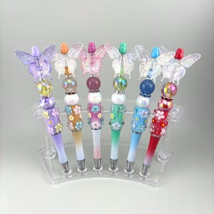 Bolígrafos de mariposa / Bolígrafos de resorte / Mariposas / Bolígrafos elegantes / Bolígrafos con cuentas / Bolígrafos con flores / Bolígrafos con mariposas / Mariposa mariposa