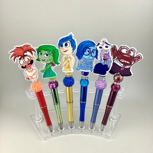 Bolígrafos con personajes / Bolígrafos Shaker inspirados en Inside Out 2 / Bolígrafos Focal / Delatreasures / Bolígrafos con purpurina / Bolígrafos Shaker / Bolígrafos con cuentas