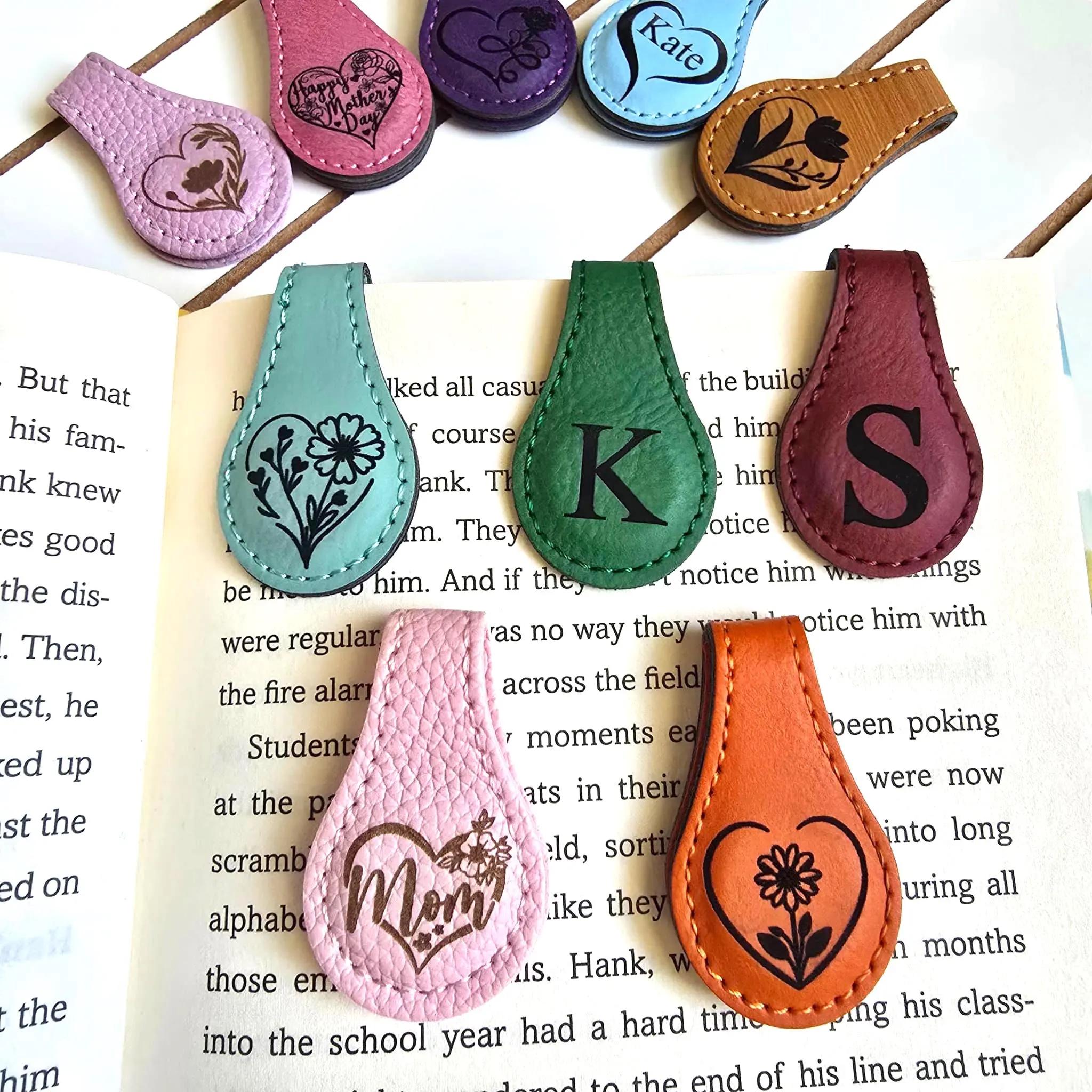 Magnetic Leather Bookmark – Personalized Book Lover Gift, Custom Reading Accessory