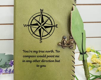 Personalized Leather Journal: Handmade Custom Notebook, Engraved Diary