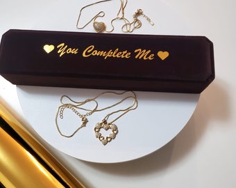 Personalized Velvet Bracelet Box, Long Necklace Box, Bridesmaid Gifts
