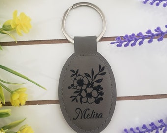 Keychain For your Mother and Father Personalized Leather Keychain, Customized Keychain, memorable gift for your loved one, Gift for mother