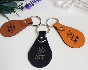 Personalized Leather Keychain, Customized Keychain, memorable gift for your loved one