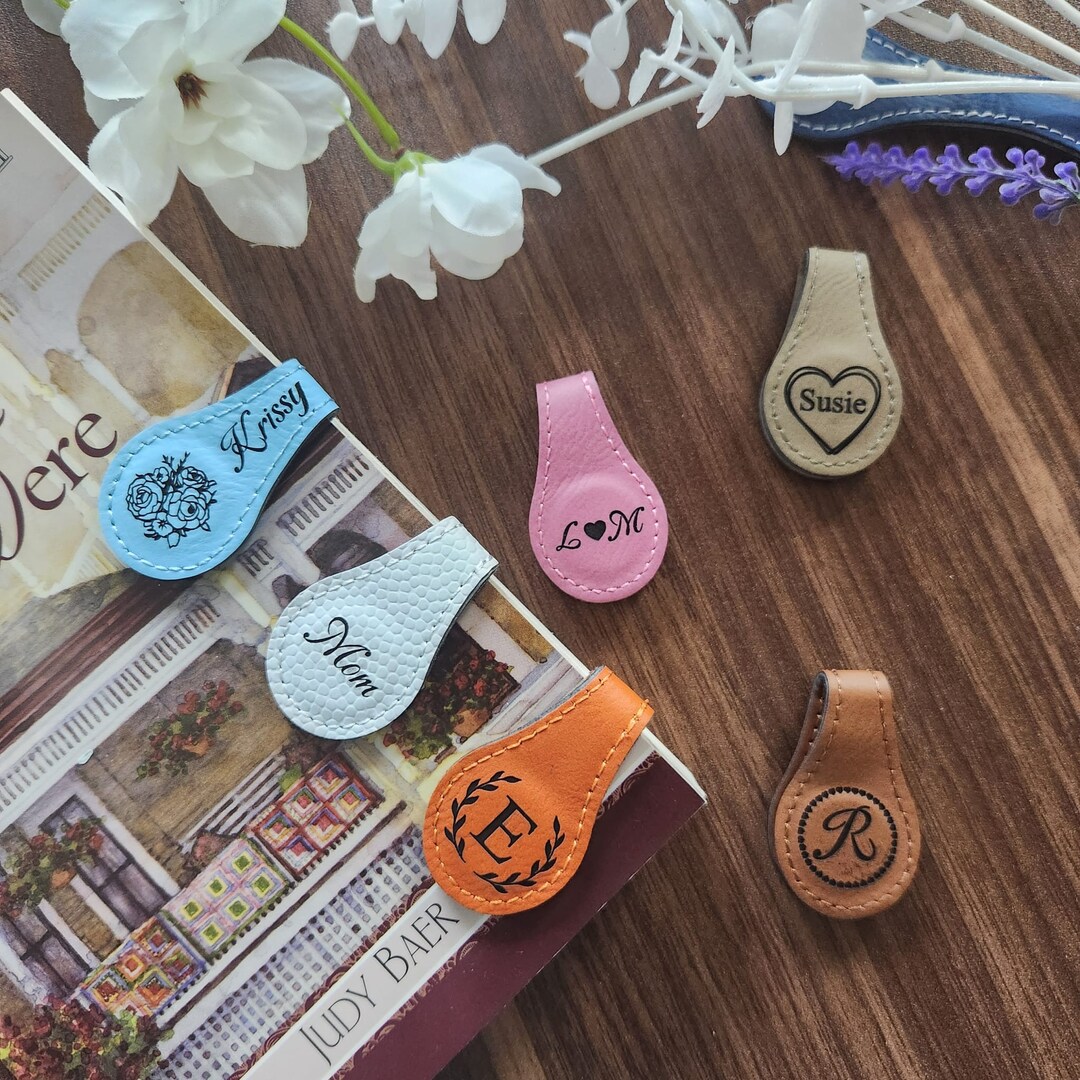 Customized Leather Magnetic Bookmark Reader Gift Booklover Gift Customized leather magnetic bookmark reader gift booklover gift
