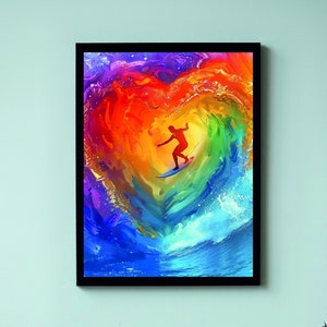 LGBT Pride Wave Poster/LGBT art posters/LGBT Decor/Pride Art/Exclusive Wave Pride Flag/Digital Download/Pride posters