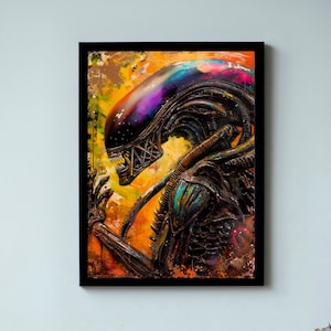 Alien - Xenomorph Malerei/Alien Inspiration Poster/Science Fiction/Digital Download/Illustrierter Kunstdruck