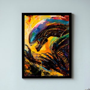 Alien - Xenomorph colorful painting/Alien Inspiration/Science Fiction/Digital Download/Illustrated Art Print