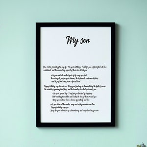 Quote to My Son,My Son print, Art Print for My Son, Gift for Son from Parents, Digital Download, Digital print