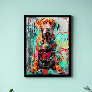 Graffiti Hunde Druck: Abstrakt Urban Style (Digitaler Download)