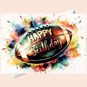 Happy Birthday Card - Congratulations on a soccer ball/running player/Exquisite gift card.