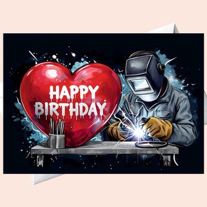 Feliz cumpleaños a un soldador, tarjeta de cumpleaños/Tarjeta de feliz cumpleaños/Tarjeta de cumpleaños imprimible.Tarjeta de cumpleaños.