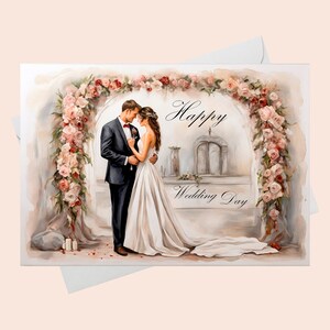 Carte de mariage numérique pour les jeunes mariés - Téléchargement numérique - Carte de mariage imprimable - Carte de joyeux mariage - Carte imprimable
