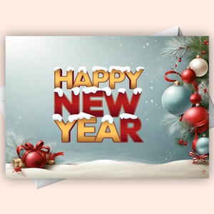 Carte numérique de bonne année - voeux de fête du nouvel an - téléchargement immédiat