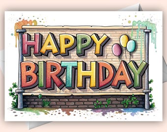 Cartolina D'auguri Dei Graffi Di Buon Compleanno Illustrazione