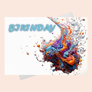 Happy Birthday Card -Play of Holiday Colors/Floral Card/Printable Birthday Card/Printable Birthday Card with Flowers/Printable Birthday Card