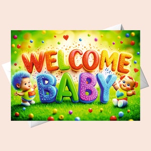 Carte de voeux de naissance - Bienvenue bébé.