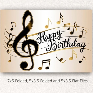 Digitale Geburtstagskarte Musiknoten – Alles Gute zum Geburtstag PDF