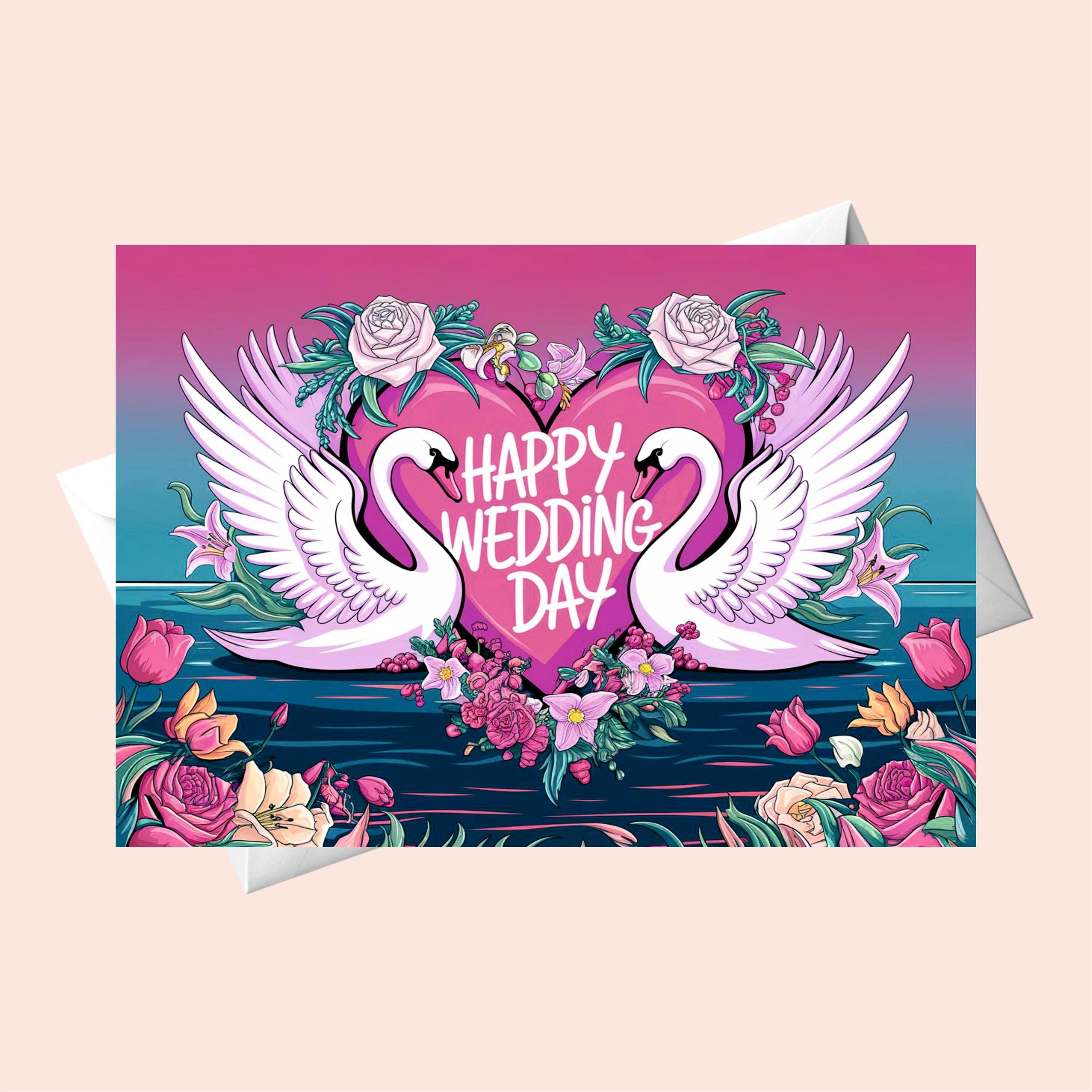 Carte D'anniversaire De Mariage Dans Le Style Plat | Vecteur Gratuite