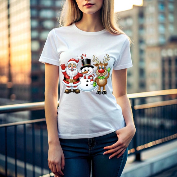 PAIDAXING Maglione Natalizio Da Donna Carino Renna Babbo Natale Pupazzo Di Neve Stampa Pullover Felpe Casual Da Donna Girocollo A Maniche Lunghe Top - Foto 9