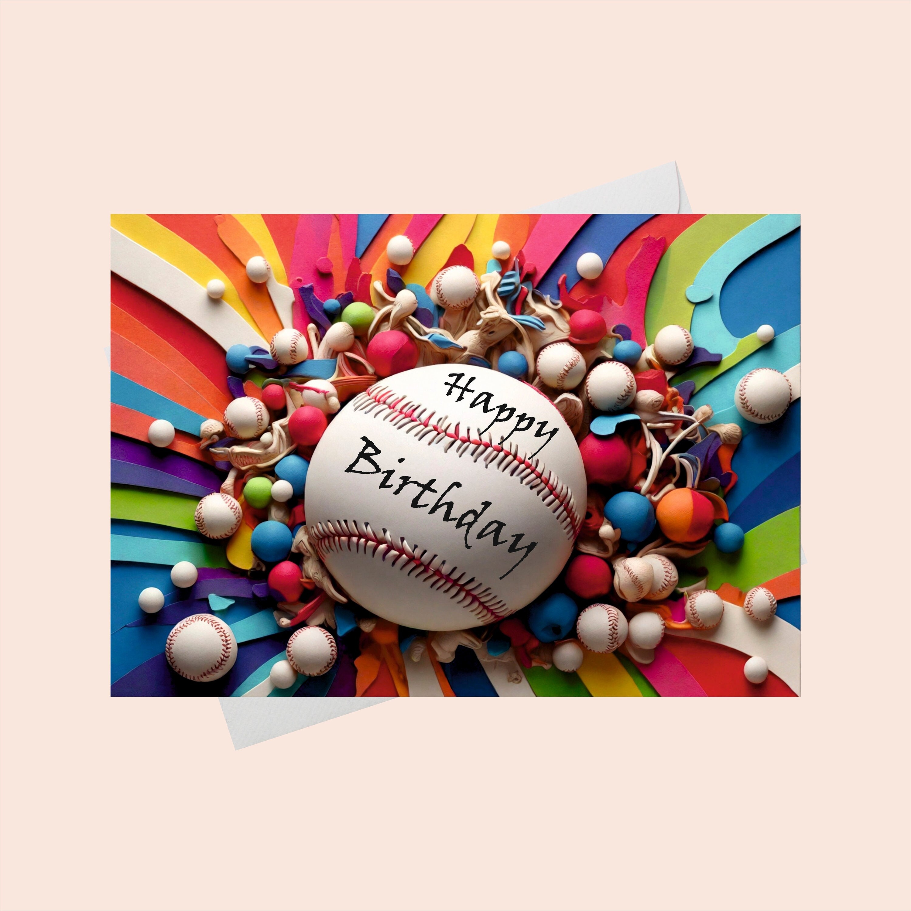 Happy Birthday Card/printable Birthday Card With Baseballs. /digital ...