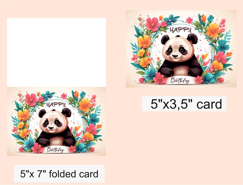 Happy Panda Birthday Card/digital Download/baby Panda Bear Birthday ...