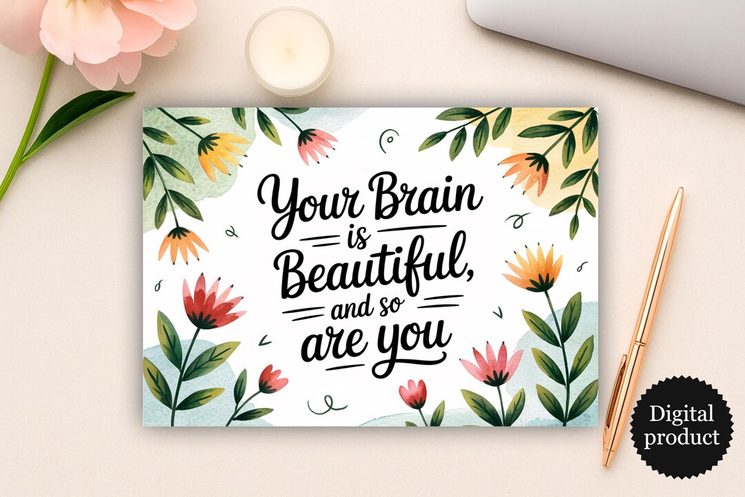 ADHD Affirmation Card Printable | Mental Health Support Digital PDF ...