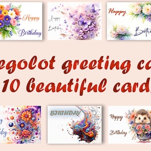 Megalot de 10 cartões de felicitações digitais de feliz aniversário - Download instantâneo para qualquer ocasião