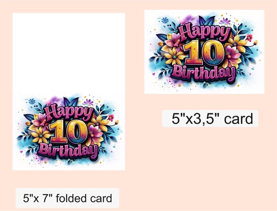 Colorful Graffiti 10th Birthday Card - Etsy