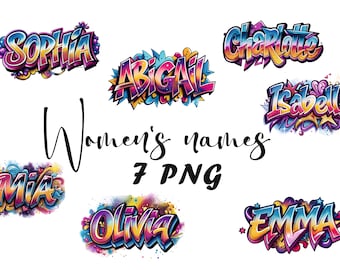 Imágenes prediseñadas de grafiti Nombres de mujeres PNG/Imágenes  prediseñadas de grafiti para diseño de camisetas, tazas y creatividad