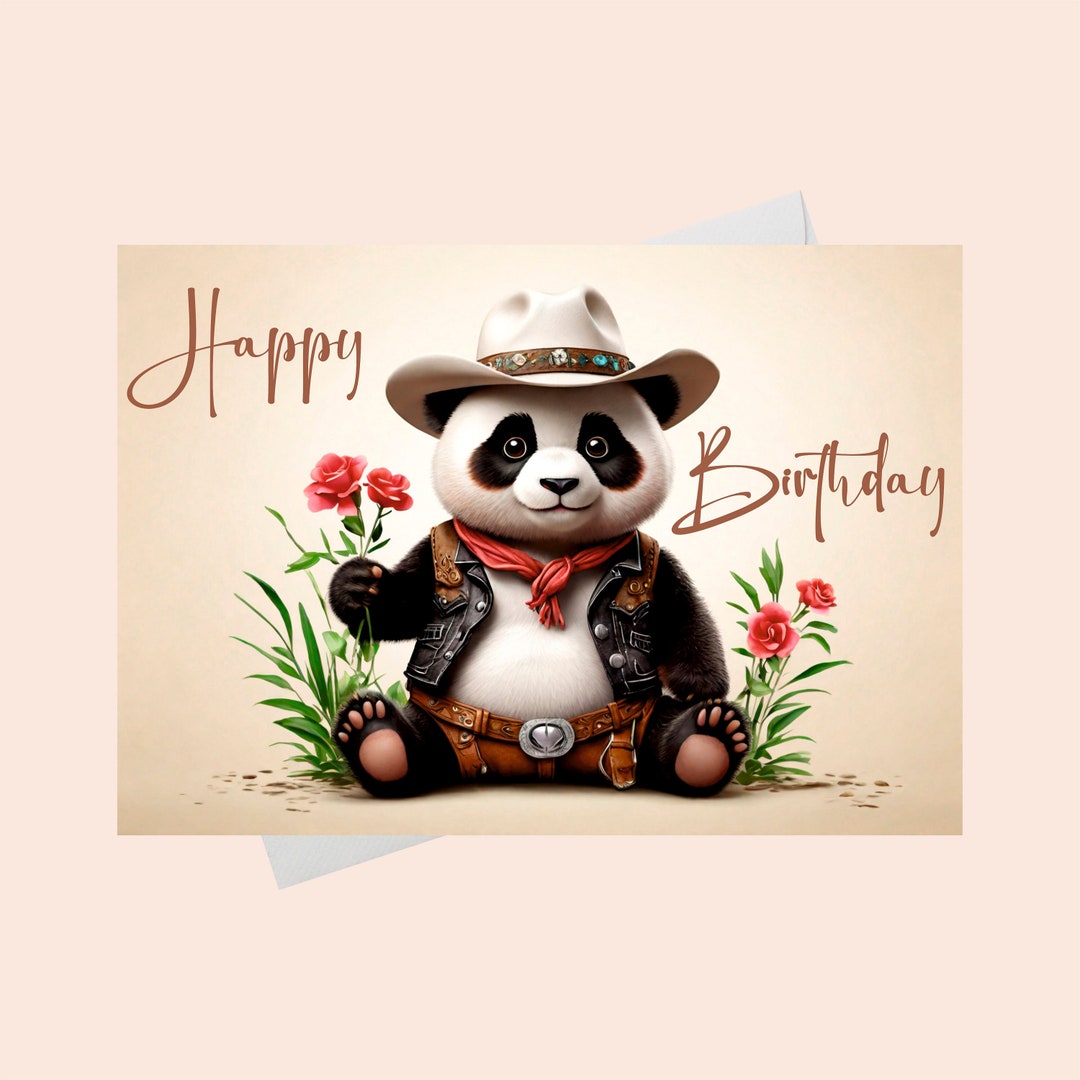 Happy Birthday Card - Funny Panda/digital Download/panda Bear Birthday ...