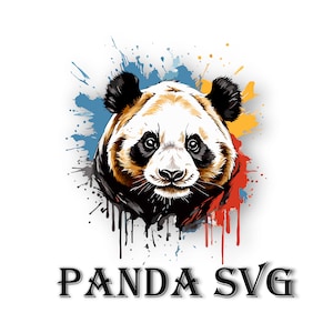 Panda svg/Panda Vector svg/Panda Face svg/Cute panda svg/Cartoon lindo animal/Panda diseño de camiseta