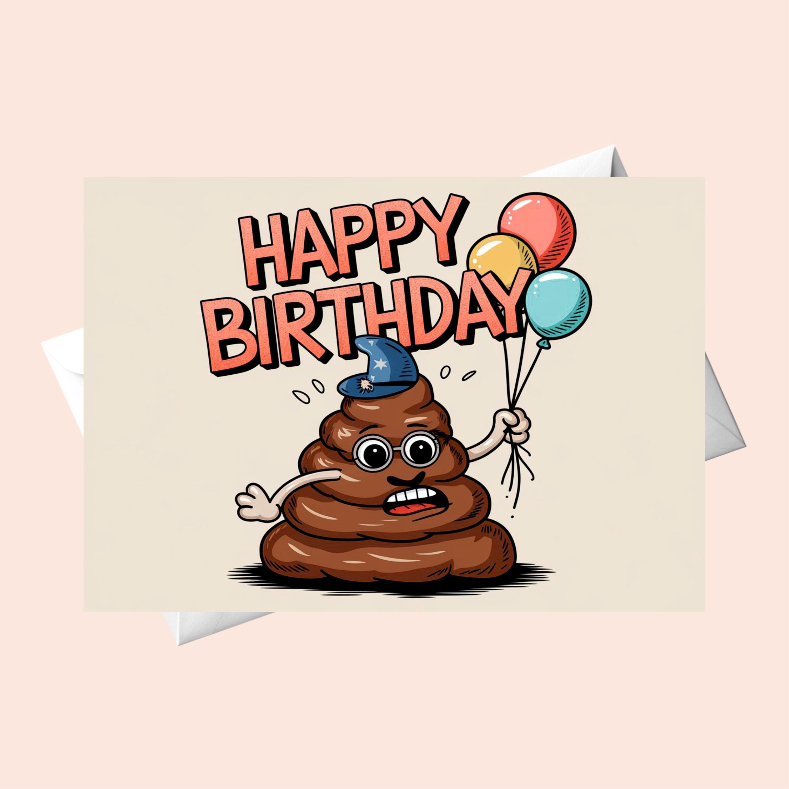 Pile Of Poop Emoji 3d 55 X 4 Inch Birthday Card Print Etsy
