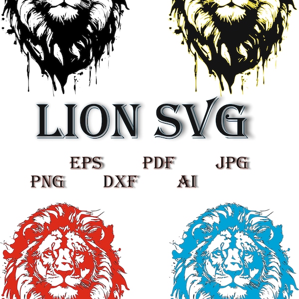Lion face Svg/Lion head Svg/Lion Svg/Lion king Svg/Lion Dxf/Lion Pdf/Lion Png/Lion Ai/Lion Epc/Lion Jpg/Lion mascot Svg/Instant Download